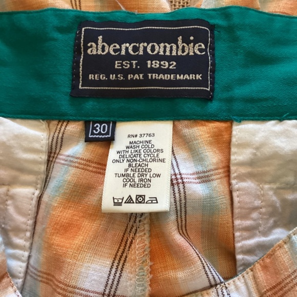 Abercrombie & Fitch Orange White Blue Brown SHorts Size 30 Mens - Picture 7 of 7